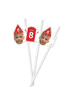 Personalised Football Team - Straw Topper - Pack of 18
