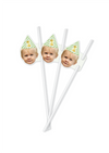 Personalised Wild One - Face Strawtopper - Pack of 18