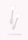 Personalised Bespoke - Fork Topper - Pack of 50