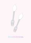 Personalised Bespoke Face - Fork Topper - Pack of 50
