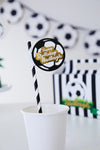 Personalised Football - Straw Topper - Pack of 18