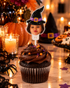Personalised Halloween - Witch Face Food Topper - Pack of 18