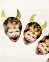 Personalised Halloween - Devil Horns Face Bunting