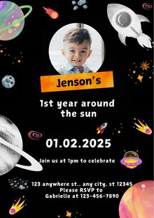  Personalised Around the Sun Rocket - FREE E-Invite