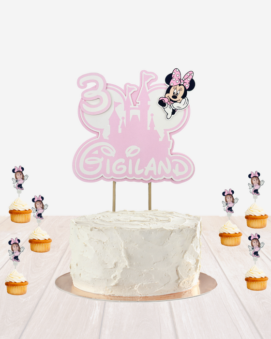 Personalised MinnieLand - Cake Topper Bundle