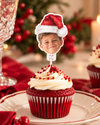 Personalised Christmas Santa Hat - Food Topper - Pack of 18