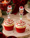 Personalised Christmas Santa Hat - Food Topper - Pack of 18