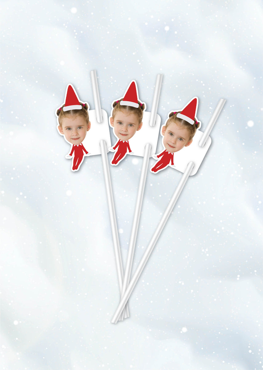 Personalised Christmas Elf - Straw Topper - Pack of 18 – theaddedextras