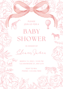  Personalised Pink Safari Toile - FREE E-Invite