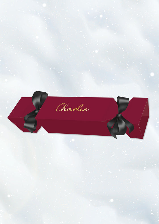 Personalised Small Christmas Cracker - Satin Ribbon - 2 Pack