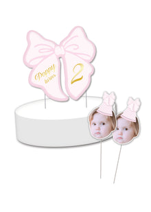  Personalised Pretty Bow - Cake Topper Bundle