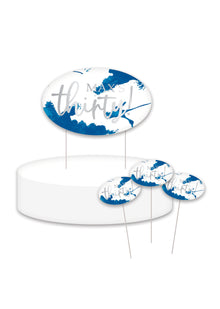  Personalised Blue Splash - Cake Topper Bundle