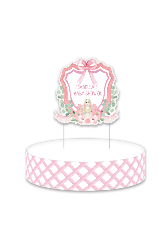 Personalised Pink Crest - Cake Topper Bundle