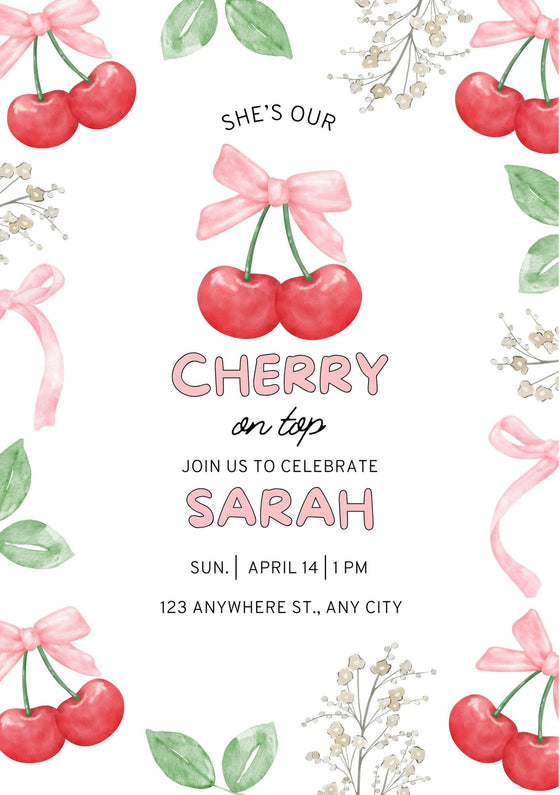 Personalised Cherry on Top - FREE E-Invite