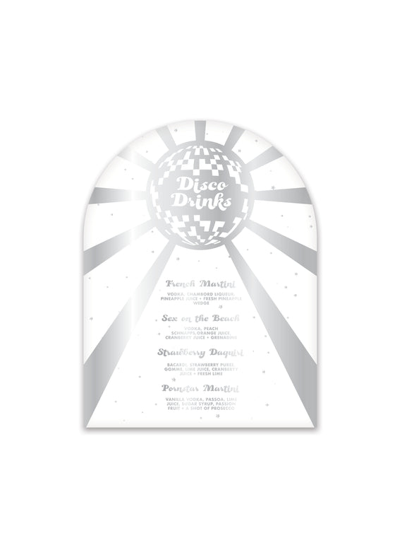 Personalised Disco - Cocktail Menu