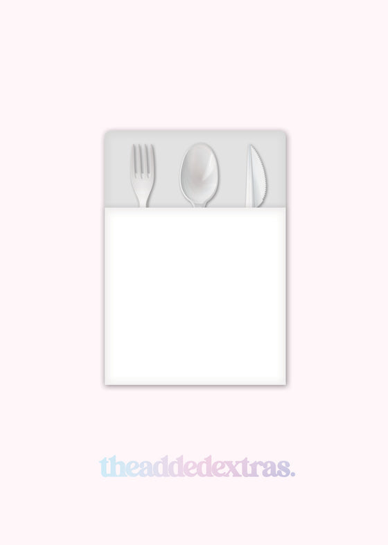 Personalised Bespoke - Cutlery Sleeve - 4 Pack