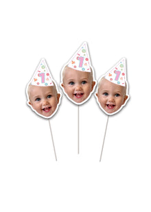  Personalised Sweet One - Face Food Topper - Pack of 18