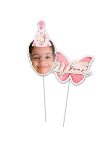 Personalised Butterfly - Face Food Topper - Pack of 18