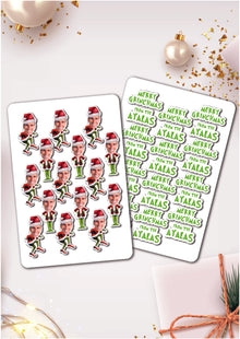  Personalised Christmas Grinch - Sticker Pack