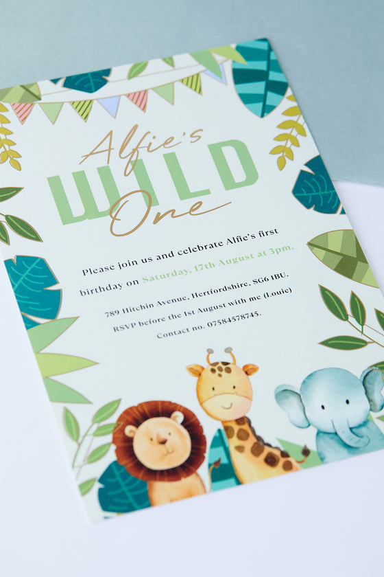 Personalised Wild One - Invite