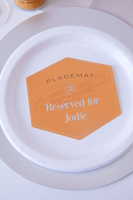 Personalised Veuve Before Vows - 2 Piece Place Setting