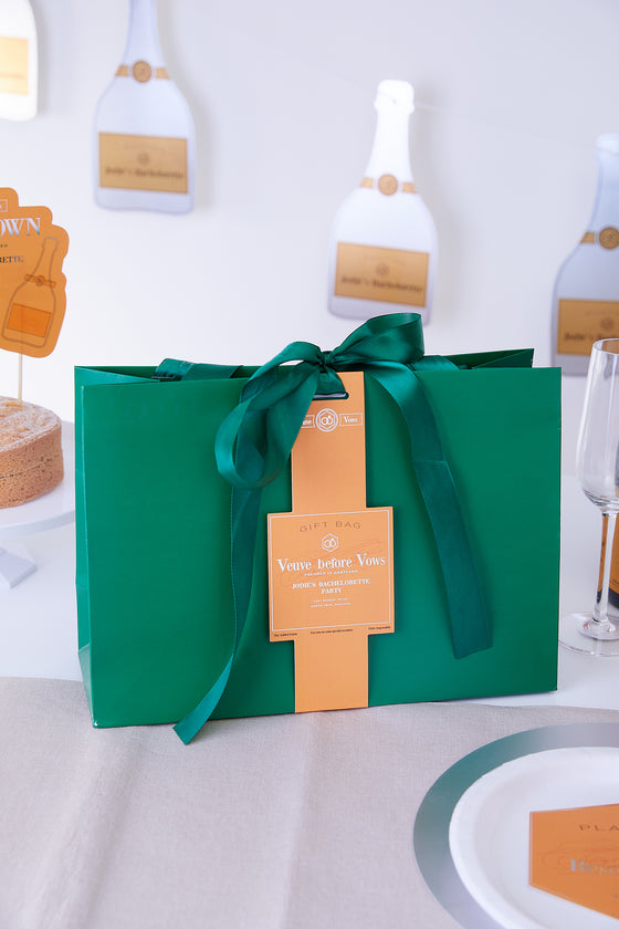 Personalised Veuve Before Vows - Green Gift Bag