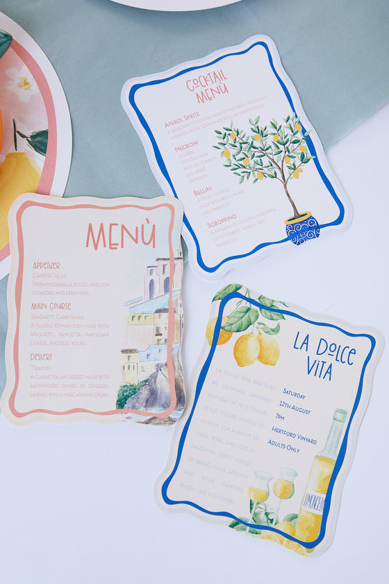 Personalised La Dolce Vita - Menu