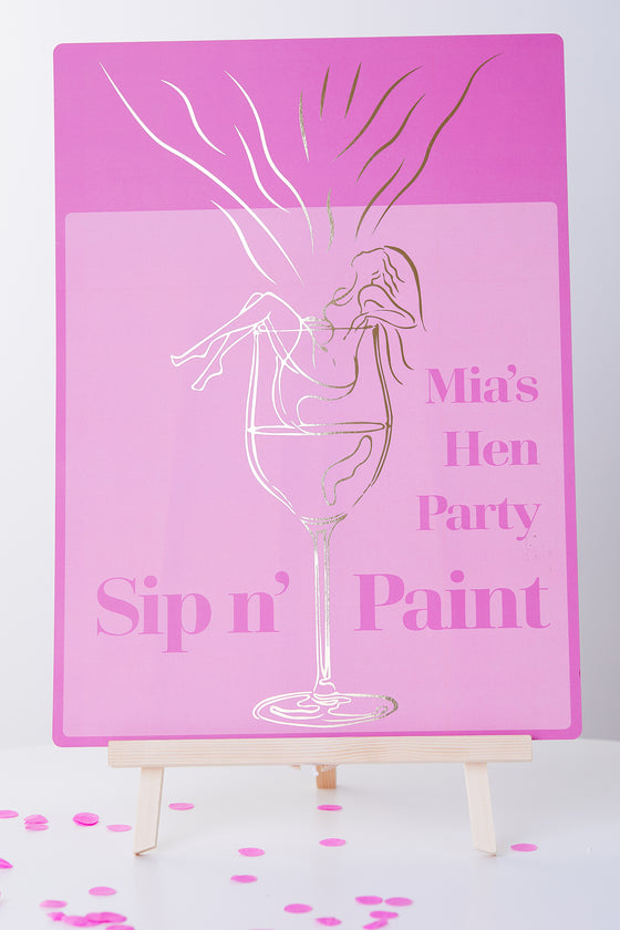 Personalised Sip and Paint - Sign