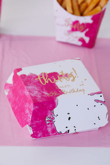  Personalised Pink Splash - Burger Box