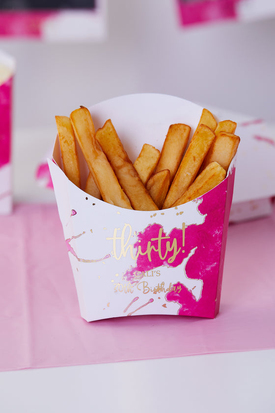 Personalised Pink Splash - Fries Box