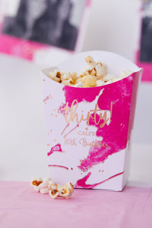  Personalised Pink Splash - Popcorn Box