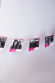  Personalised Pink Splash - Polaroid Bunting