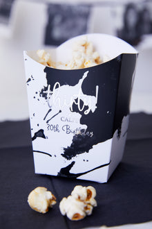  Personalised Black Splash - Popcorn Box