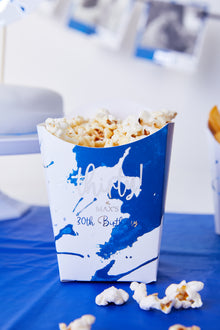  Personalised Blue Splash - Popcorn Box