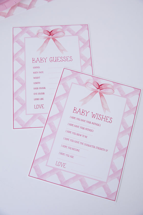 Personalised Pink Crest - Wish & Guess Card Pack