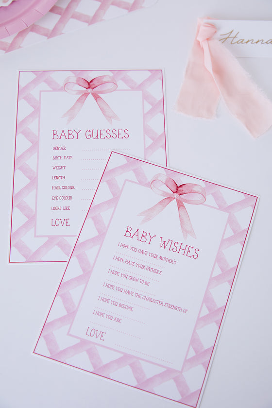 Personalised Pink Crest - Wish & Guess Card Pack