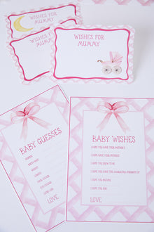  Personalised Pink Crest - Wish & Guess Card Pack