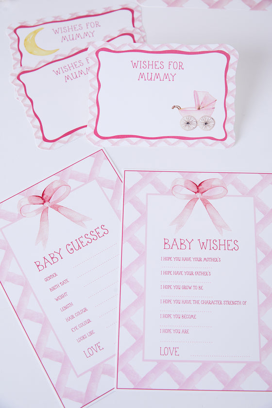 Personalised Pink Crest - Wish & Guess Card Pack