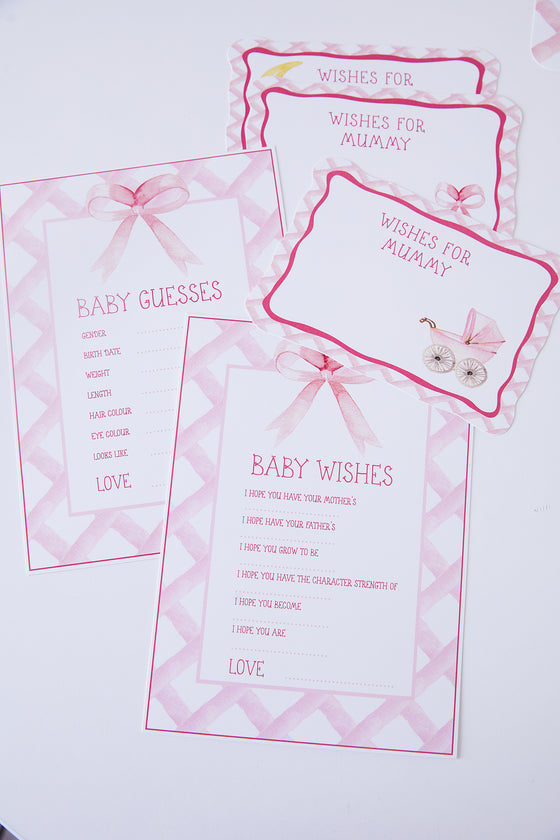 Personalised Pink Crest - Wish & Guess Card Pack