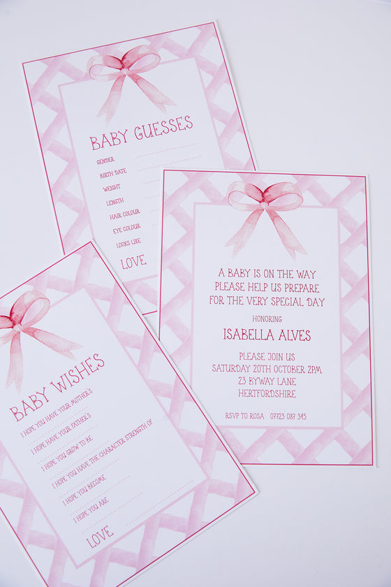 Personalised Pink Crest - Wish & Guess Card Pack