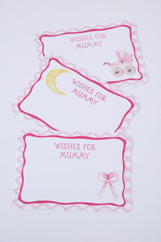 Personalised Pink Crest - Wish & Guess Card Pack