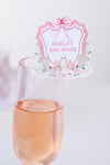 Personalised Pink Crest - Glass Topper - Pack of 24