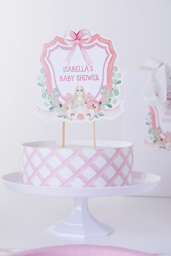 Personalised Pink Crest - Cake Topper Bundle