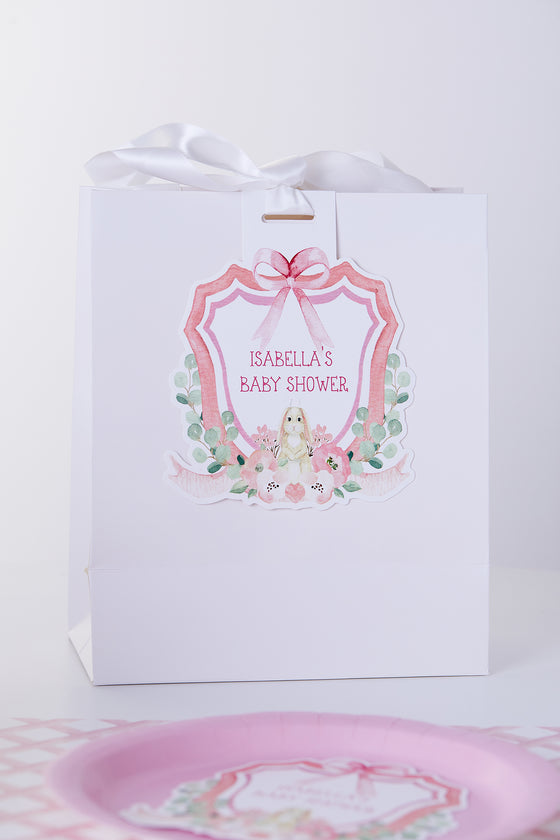 Personalised Pink Crest - Gift Bag