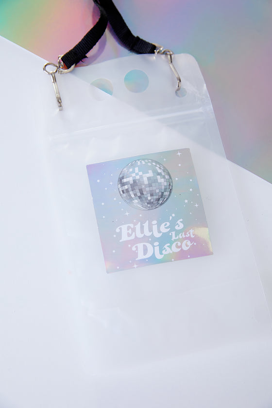 Personalised Disco - Reusable Drinks Pouch - Pack of 4