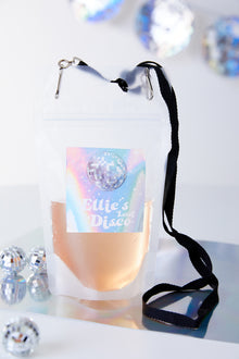  Personalised Disco - Reusable Drinks Pouch - Pack of 4