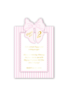  Personalised Pretty Bow - Invite