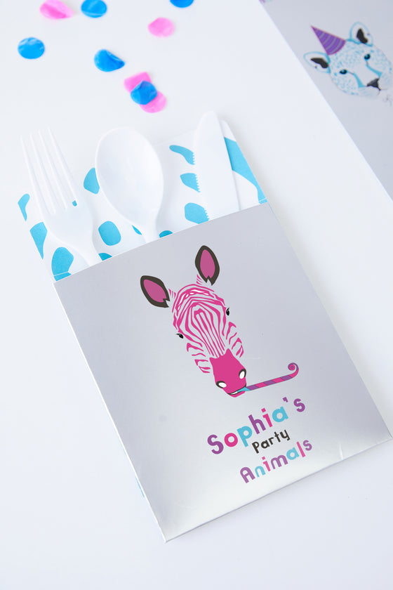 Personalised Party Animals - Cutlery Sleeve