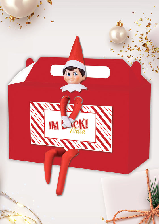 Personalised Christmas Elf on the Shelf - Party Box & Girl Elf