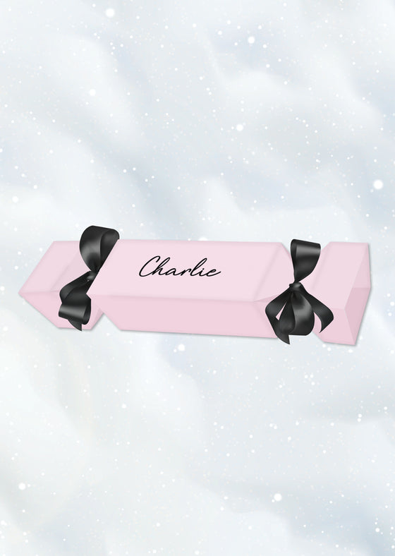 Personalised Small Christmas Cracker - Satin Ribbon - 2 Pack